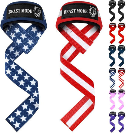 TECEUM Lifting Straps for Weightlifting Gym Strength Training - Wrist Straps with Neoprene Padded Cotton - Men & Women – Ideal for Powerlifting, Bodybuilding & Deadlifts