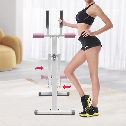 Ab Workout Equipment,Ab Machine for Home Gym, Foldable Core & Abdominal Exercise Machine, Adjustable Ab Machine Full Body Workout Women Exercise Fitness Equipment, 150kg/330lbs Weight Capacity