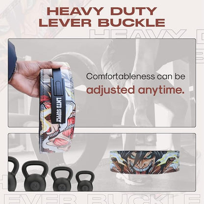 Anime Lever Belt, Weight Lifting Belt, Heavy Duty Powerlifting Weightlifting Gym Belt for Deadlifts Squats Back Support
