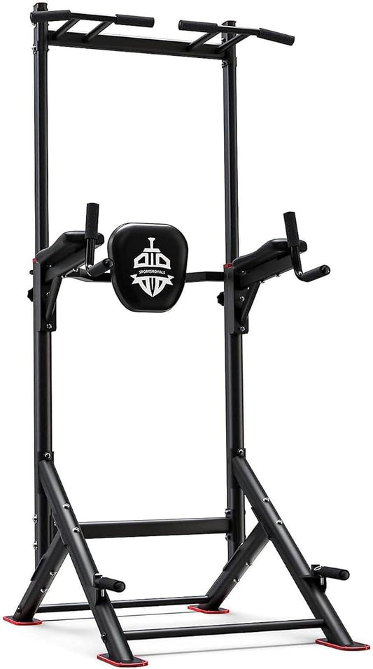 Sportsroyals Power Tower Pull Up Bar Station, 450LBS Stable Pull Up Dip Station for Home Gym Strength Training Equipment | FED Fitness