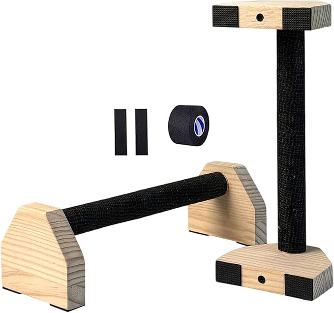 2x Wooden Push up Bar Pushup Handles Anti Slip Handstands Parallettes Bar Home Workout Equipment for Gymnastics Aerobics, 30cm