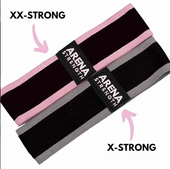 Arena Strength Fabric Booty Bands: Fabric Resistance Bands for Legs and Butt: 3 Pack Set. Perfect Workout Hip Band Resistance. Workout Program and Carry Case Included