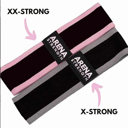 Arena Strength Fabric Booty Bands: Fabric Resistance Bands for Legs and Butt: 3 Pack Set. Perfect Workout Hip Band Resistance. Workout Program and Carry Case Included