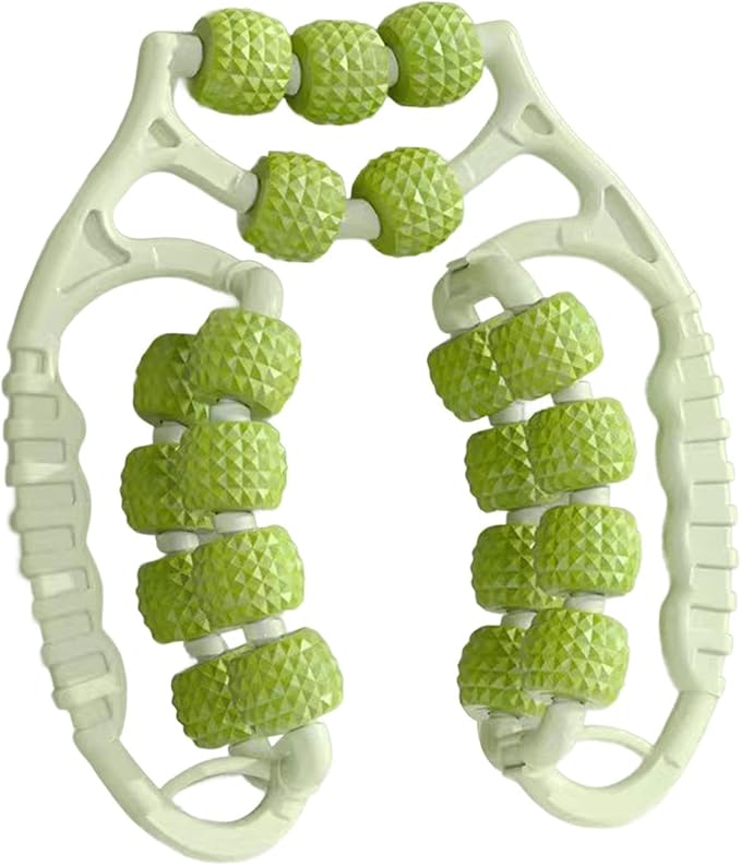 Massage Roller 21 Wheels Portable Workout Leg Massage Tool for Sports, Green