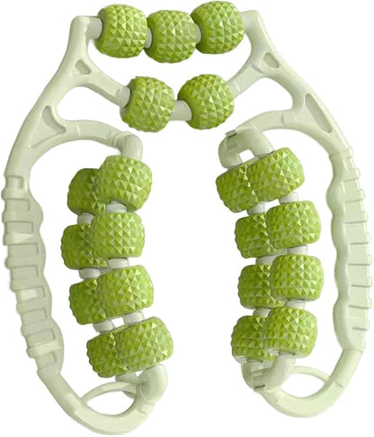 Massage Roller 21 Wheels Portable Workout Leg Massage Tool for Sports, Green