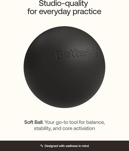 BetterMe Soft Pilates Ball – 8 Inch Mini Exercise Ball for Pilates, Yoga & Core Training – Small Stability Ball for Women – Portable Workout Tool