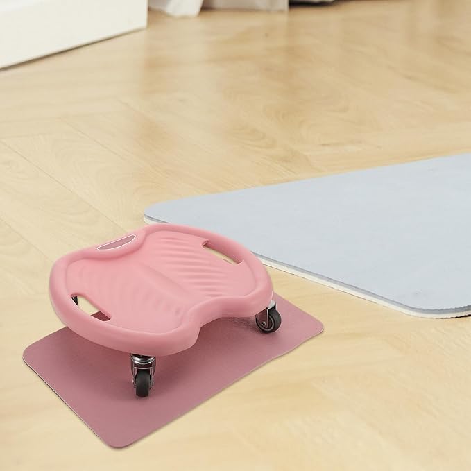 Toyvian Ab Roller Wheel 4-wheel Quiet Abdominal Exercise Machine with Kneeling Pad, Core Strength Trainer for Home Gym Workout and Fitness Training