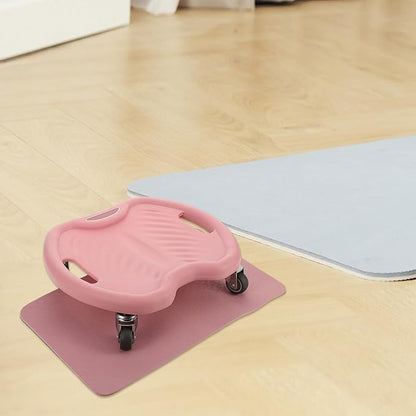 Toyvian Ab Roller Wheel 4-wheel Quiet Abdominal Exercise Machine with Kneeling Pad, Core Strength Trainer for Home Gym Workout and Fitness Training