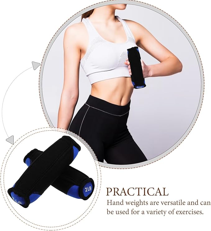 BESPORTBLE Soft Dumbbell Hand Weights 2lb Pair Blue Sandbag Fitness Equipment for Home Arm Toning Walking Exercise Training