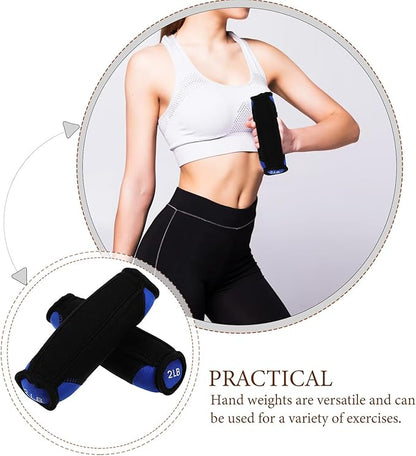 BESPORTBLE Soft Dumbbell Hand Weights 2lb Pair Blue Sandbag Fitness Equipment for Home Arm Toning Walking Exercise Training