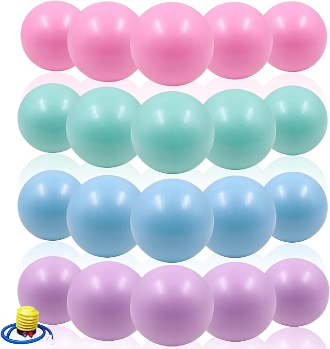 20-Pack of 9 Inch Exercise Balls, Pilates Ball & Mini Yoga Ball for Physical Therapy, Core Strength, Stability Training - Anti-Burst, Slip Resistant for Home, Gym, Office - Bulk Set