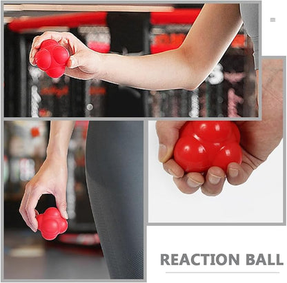 GLEAVI Hexagonal Reaction Ball Fitness Training Ball 68mm Red Silicone for Indoor Speed Coordination Workout