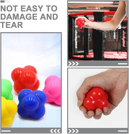 GLEAVI Hexagonal Reaction Ball Fitness Training Ball 68mm Red Silicone for Indoor Speed Coordination Workout