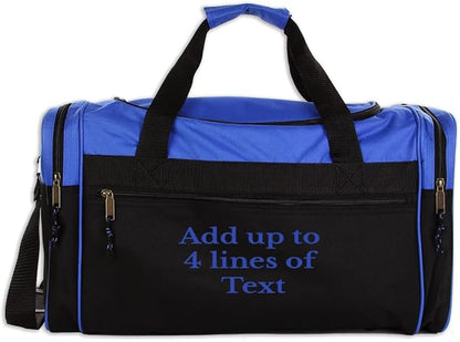 Personalized Sport Deluxe Duffel Bag With Custom Name & Text - Text Only
