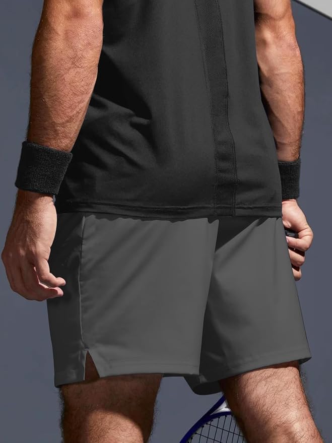 Aolesy Men's 2 in 1 Running Shorts 5" Workout Gym Athletic Shorts for Men Quick Dry Lightweight Training Shorts with Pockets