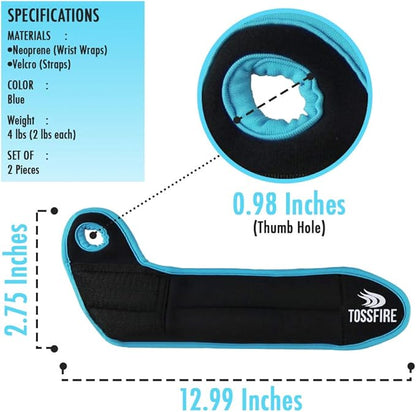 Comfecto Wrist Weights with Thumb Loops Lock, 1lb*2 2lbs*2 for Running, Strength Training, Walking, Exercises, Gym, Cardio, Men, Women