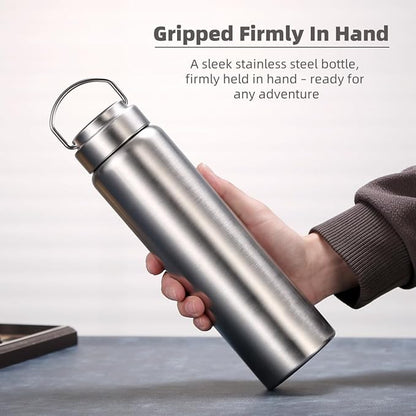 CDJ 16 OZ Uninsulated Single Wall Stainless Steel Water Bottle, Reusable Metal Water Bottle for Sports, Leakproof and Durable, Perfect for Hiking, Gym, Picnics, and Outdoor Activities