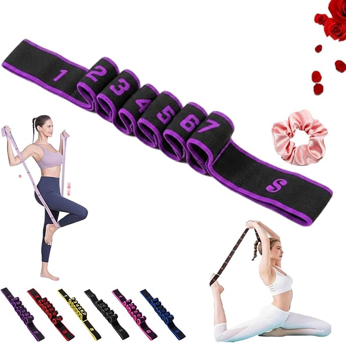 Fitness Resistance Band for Stretching and Yoga, Multifunction Elastic Exercise Bands, 8 Loops Elastic Exercise Bands Fitness Equipment for Full Body Stretching Shaping and Training