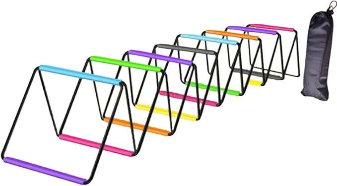Agility Ladder with Jumping Obstacles, 12 Rung Speed Ladder & 6 Hurdles, Multipurpose Agility Training Equipment for Soccer, Rugby, Footwork Exercise