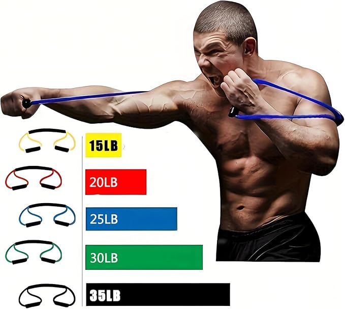 Boxing Resistance Bands for Strength and Speed Training, Boxing Training Equipment with Varied Resistance Levels Enhance Your Boxing Skills Fit for Fighters, Athletes and Fitness
