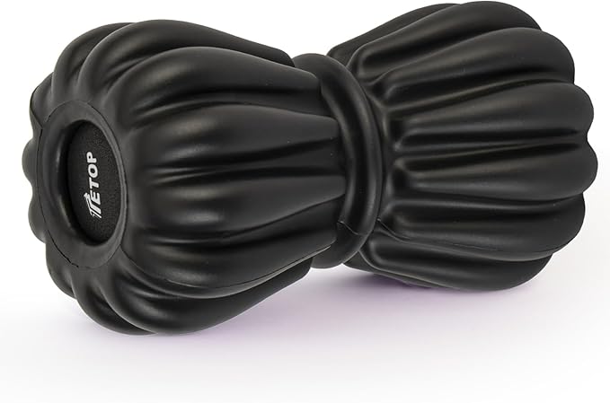 TETOP Peanut Massage Ball 3.5 * 3.5 * 6.3in/0.33lb, Double Lacrosse Massage Ball, Back Foot Neck Massage Roller for Physical Therapy, Myofascial Release, Deep Tissue and Trigger Point (Black)
