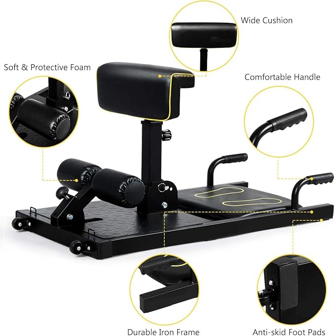 GYMAX 8-in-1 Workout Machine with Adjustable Height & Protective Foam, Multiple Position Training for Sissy Squat, Push-up, Sit-up, Rope Exercise, Home Gym
