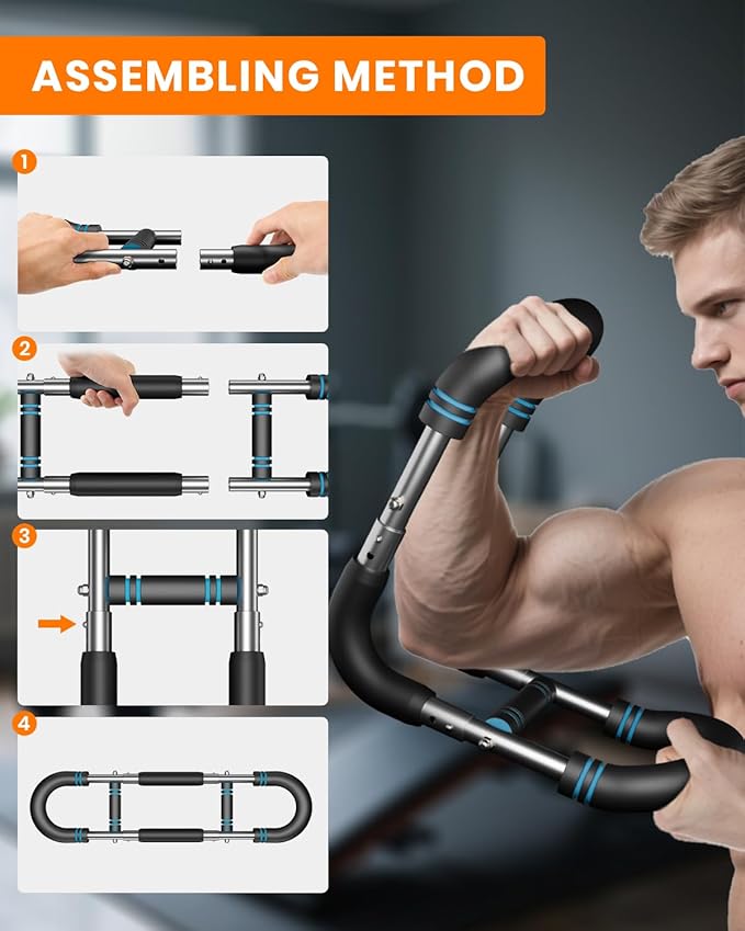 Upgraded Twister Arm Trainer, Adjustable Chest Workout Equipment, Portable Arm Exerciser for Upper Body Strength Training, Detachable Power Twister Bar for Home Gym Fitness