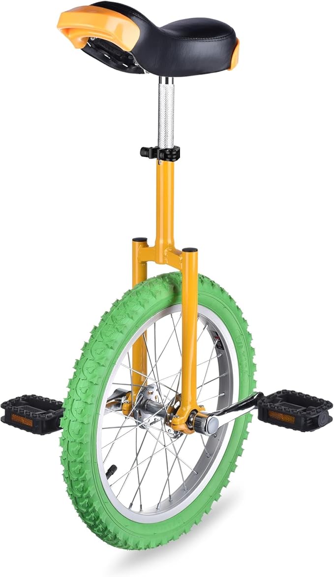 AW 16/18/20/24 Inch Wheel Outdoor Unicycle Adjustable Seat Exercise Bicycle Fit Adults Kids Outdoor Sports Fitness Exercise, for Choice
