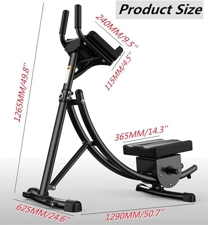 Ab Machine - Adjustable Core Trainer for Home Gym, Foldable Abdominal Strength Training Workout Equipment for Women and Men,Ab Cruncher 550 lbs Weight Capacity Strength Training