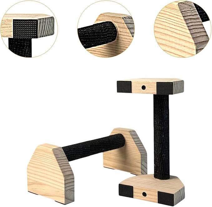 2Pcs Push up Bar Home Workout Equipment Parallettes Bar for Adults Wood Push up Stands for Gymnastics Exercise Aerobics