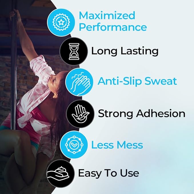 GRIPT Clear Liquid Chalk for Pole Dancing Mess Less Professional Dry Hand Grip Gel Chalk 100ml for Pole Dance Aerial Yoga Tennis Golf Racquet Grips Sweat Resistant Long Lasting