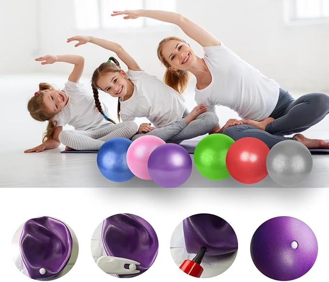 Mini Yoga Balls 9 Inch Exercise Pilates Therapy Balance Micropore Ball Barre Equipment for Home Stability Training Physical Core Training