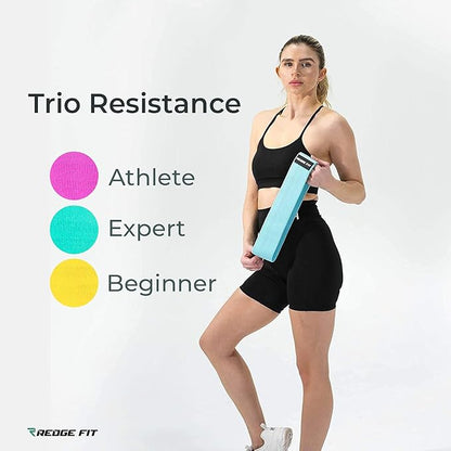 Redge Fit™ Fabric Resistance Bands Set I Butt and Glute Shaper I Booty Bands for Women (New and Improved Edition)