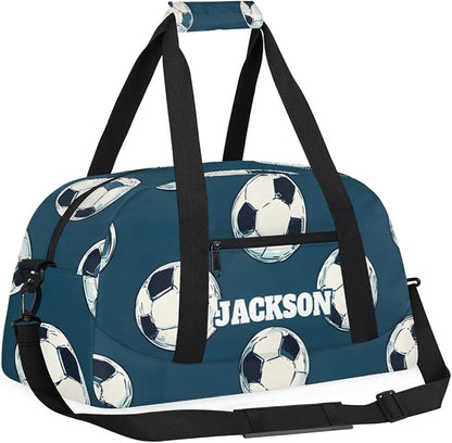 Personalized Soccer Gym Duffel Bags for Kids Boys with Custom Name Sport Bags for Sport Training Travel Overnight Weekender