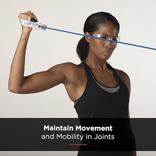 TheraBand Resistance Tubes with Hard Handles, Professional Latex Elastic Tubing for Exercise, Physical Therapy, Pilates, At-Home Workouts, & Rehab, 48 in., Blue, Extra Heavy, Intermediate Level 2