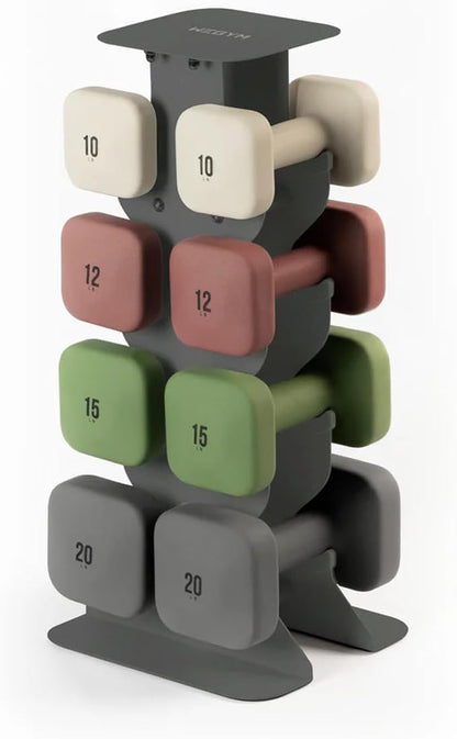 WeGym SafeGrip Square Dumbbells with Anti Slip Handles, Aesthetic Free Weights for Home Workouts, Stable Design Prevents Rolling during Floor Exercises - Set