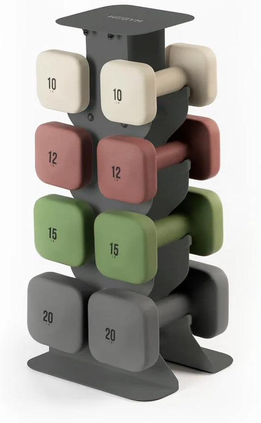 WeGym SafeGrip Square Dumbbells with Anti Slip Handles, Aesthetic Free Weights for Home Workouts, Stable Design Prevents Rolling during Floor Exercises - Set