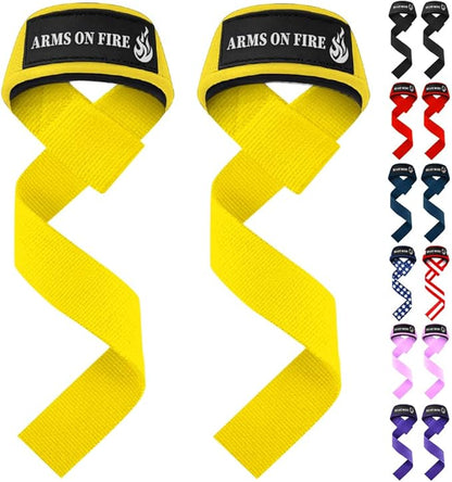 TECEUM Lifting Straps for Weightlifting Gym Strength Training - Wrist Straps with Neoprene Padded Cotton - Men & Women – Ideal for Powerlifting, Bodybuilding & Deadlifts