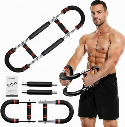 LuxUltra Twister Arm Trainer Chest Workout Equipment for Men & Women, Adjustable 40-130 lbs Chest and Arm Trainer, Home Gym Strength Trainer with Hand Grip Strengthener