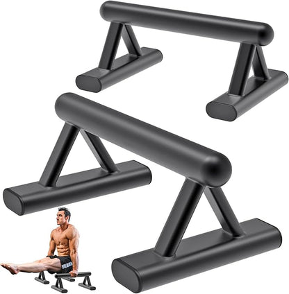 SELEWARE Wood push up bars Parallettes bars Anti-slip Handstand Bars for Calisthenics, Fitness, Floor workouts Solid Wood with Sturdy Metal Bracket, Support 600 lbs