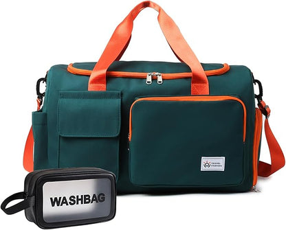 Small Gym Bag for Women, Travel Duffle Bag Carry On Weekender Bag with Shoe Compartment