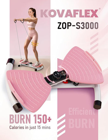 Waist Twister Machine with Smart Digital Counter and Resistance Bands 300 Lbs Capacity, Noiseless Ab Twister Board for Home Exercise, Fitness Equipment Ideal for Women to Burn Belly Fat and Tone Body