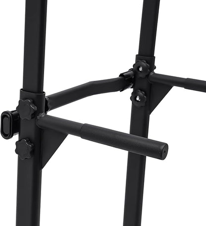 Parallel Bars Power Tower Adjustable Dip Station Pull Up Bar Push Up for Home Gym Strength Training Body Building Workout Equipment Standing Pull Up Pillar Impregnation Station, Black