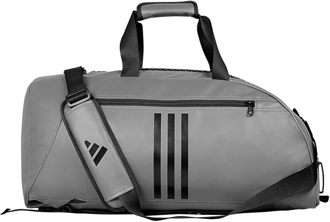 adidas Combat Sports 2-in-1 Training Sports Equipment Duffel Bag - Grey Black - Medium