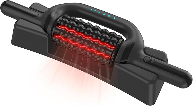 Electric Rolling Massager with Redlight, Lymphatic Drainage Massager for lymphedema & lipedema, Muscle recovery Stick and Back Massage Roller, 6-Speed Massage Roller Tool for Arm, Legs, Calf, Foot