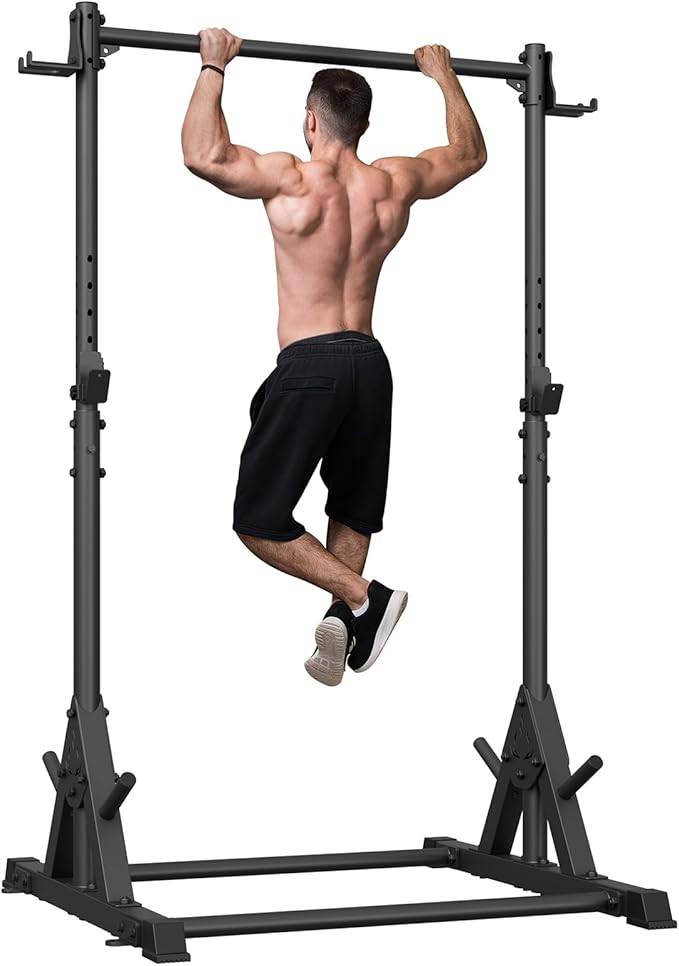 Pull Up Station, Strength Training Workout Pull Up Bar Free Standing for Home Gym, Adjustable Heavy Duty Pullup Bar Station Outdoor/Indoor, 600LBS Weight Capacity