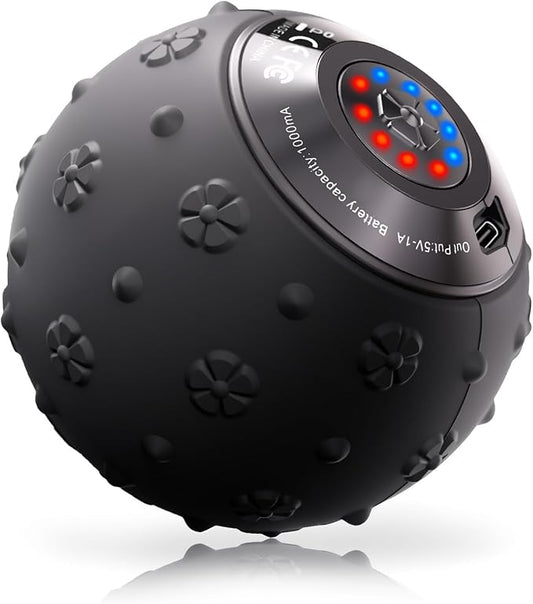 5-Speed Vibrating Massage Ball for Deep Tissue Muscle Recovery, 3D Textured Electric Massage Ball for Back, Neck, Feet & Post-Workout Relief, Portable Recovery Tool for Gym, Office & Travel