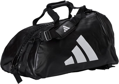 adidas Combat Sports 2-in-1 Training Sports Equipment Duffel Bag - Black White - Medium