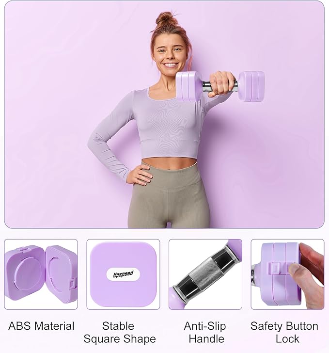 15LB 20LB 30LB 40LB 50LB Adjustable Dumbbell Set Free Weights Dumbbells Set for Women Men Hand Weights Sets Adjust Dumbbell Weight Sets for Home Gym Exercise Workout Strength Training Equipments