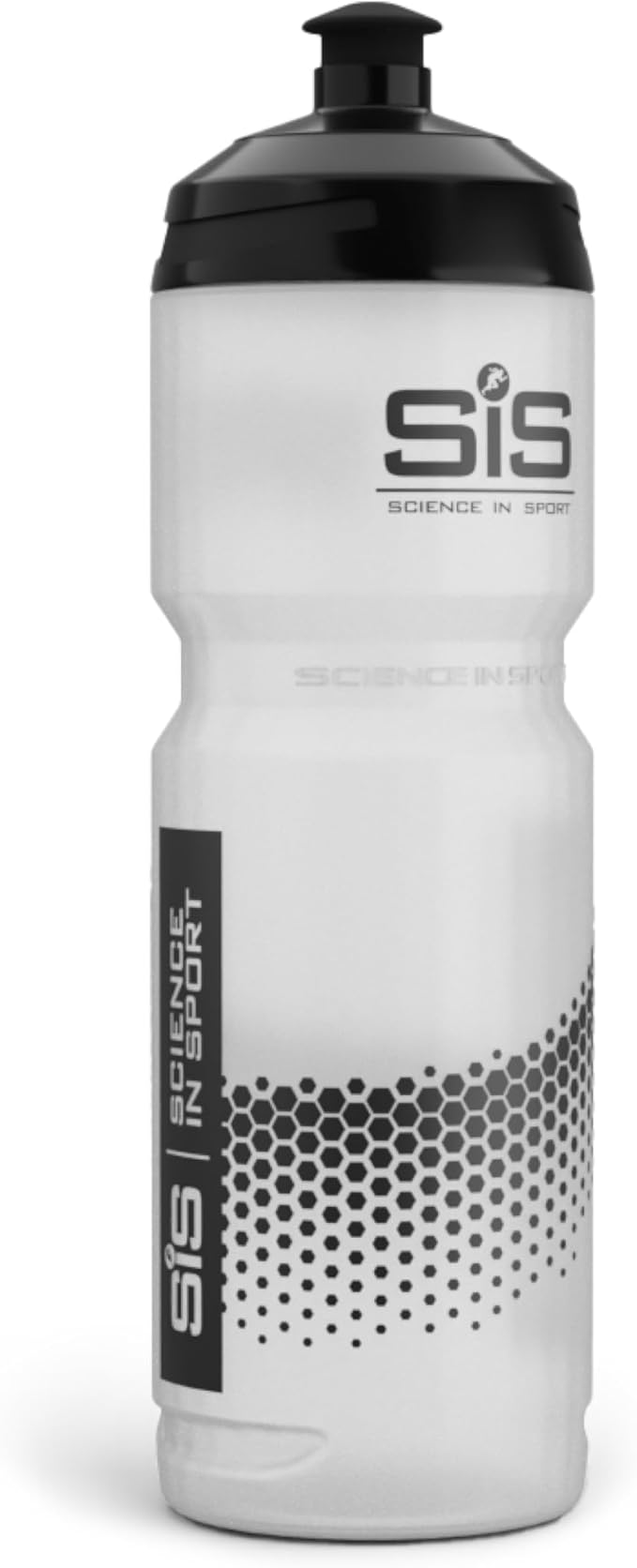 Science in Sport Water Bottle w/Easy Mixing | Clear Squeeze Water Bottle w/Running Lockable Valve - 27 Fluid Ounce